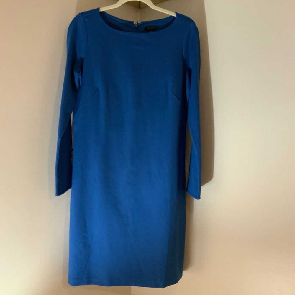 Ann Taylor Blue M Sheath Dress Classic Normcore Scandi Girl Essential Quality